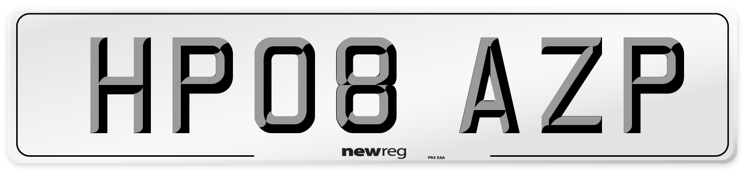 HP08 AZP Number Plate from New Reg